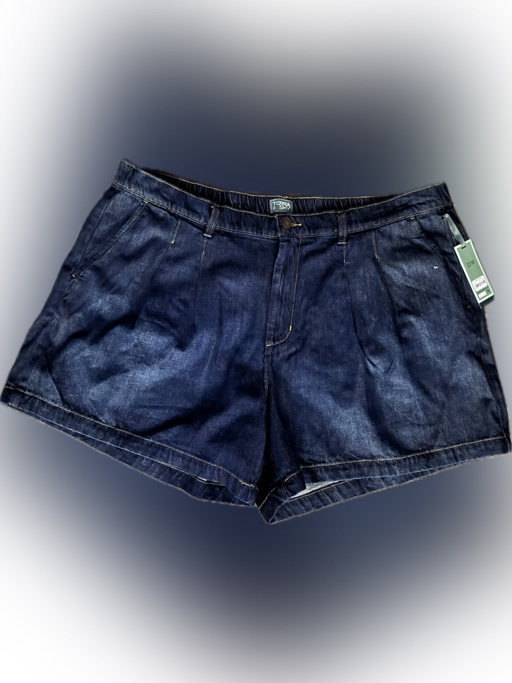 Terra & Sky Men's Navy Blue Denim Shorts